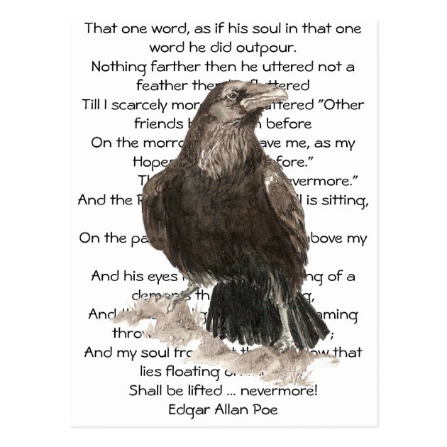 Halloween, Edgar Allen Poe, Raven, Nevermore Postcard