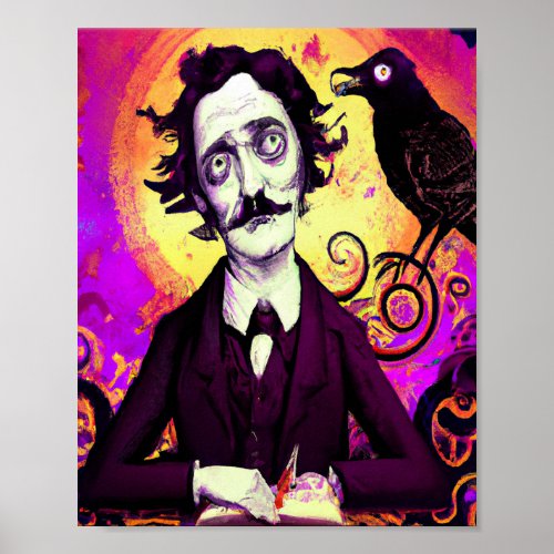 Halloween Edgar Allen Poe Raven Nevermore  Poster