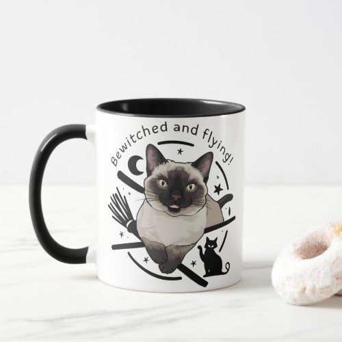 Halloween Elegance The Flying Siamese cat Mug