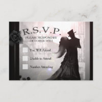 Halloween Elegant 3x5 Silhouette RSVP Card