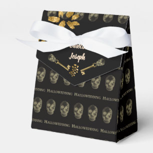 Halloween Elegant Black & Gold Skull Keys Favor Favor Boxes