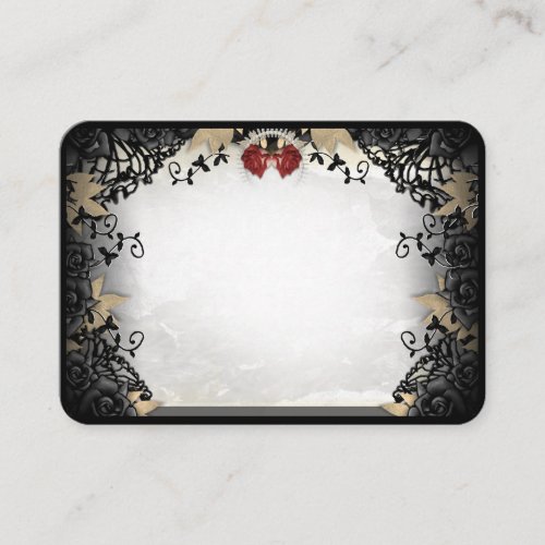 Halloween Elegant Black Rose BLANK Place Cards