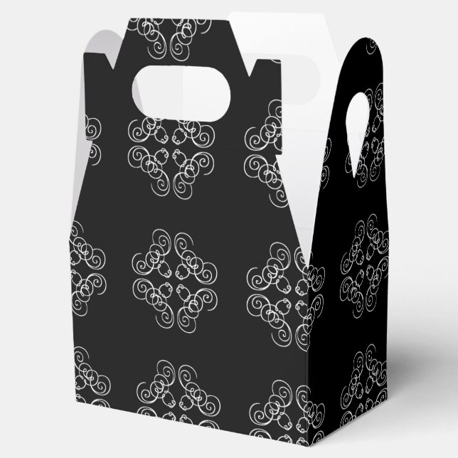 Halloween Elegant Black White Party Favor Boxes (Opened)