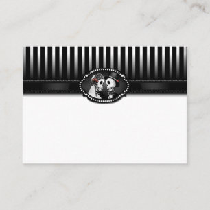 Halloween Elegant Black White Skeleton BLANK Place Place Card
