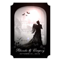 Halloween Elegant Love Silhouette Wedding Invite