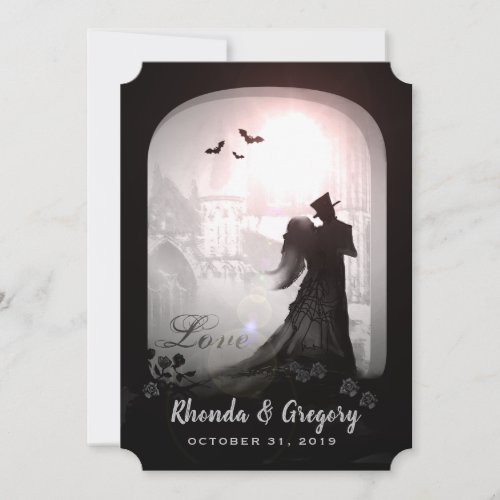 Halloween Elegant Love Silhouette Wedding Invite