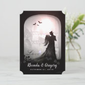 Halloween Elegant Love Silhouette Wedding Invite (Standing Front)