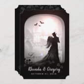 Halloween Elegant Love Silhouette Wedding Invite (Front/Back)