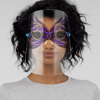 Halloween, Elegant, Purple, Fun, Masquerade Face Shield