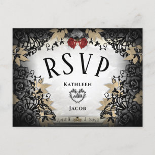 Halloween Elegante RSVP Matching PostCard