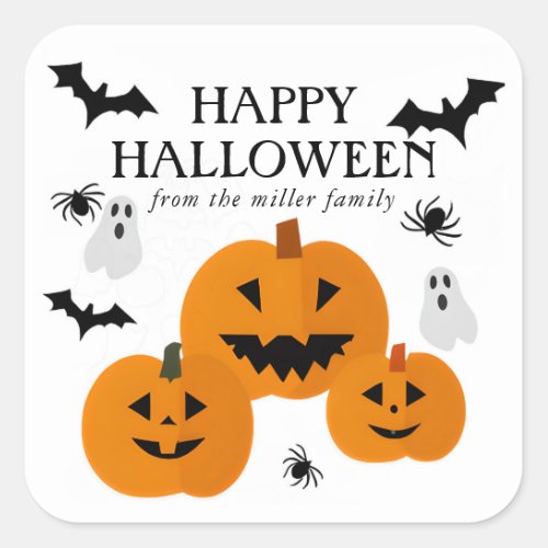 Halloween Element Happy Halloween Square Sticker