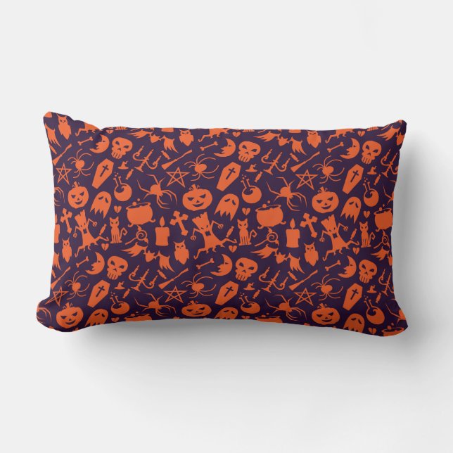 Halloween Elements Pattern Pillow (Front)