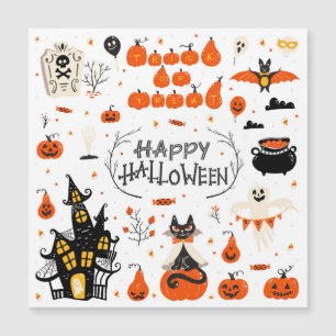 Halloween Elements Vintage Set Design