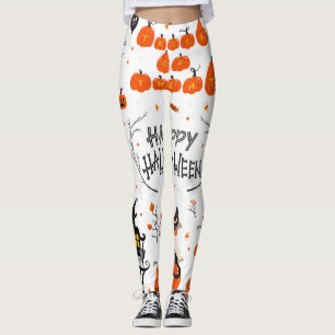 Halloween Elements Vintage Set Design Leggings