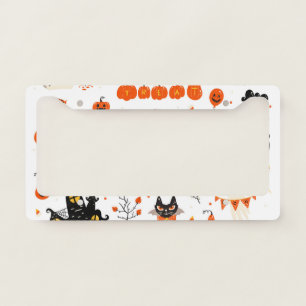 Halloween Elements Vintage Set Design License Plate Frame