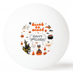 Halloween Elements Vintage Set Design Ping Pong Ball
