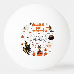 Halloween Elements Vintage Set Design Ping Pong Ball