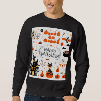 Halloween Elements Vintage Set Design Sweatshirt