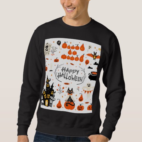 Halloween Elements Vintage Set Design Sweatshirt