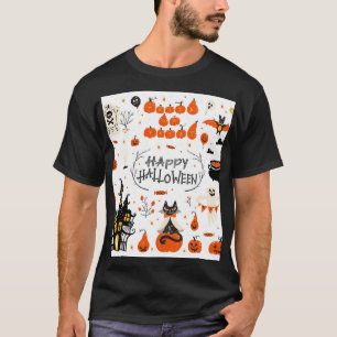 Halloween Elements Vintage Set Design T-Shirt