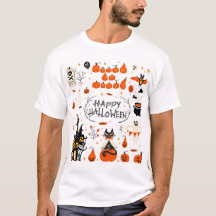 Halloween Elements Vintage Set Design T-Shirt
