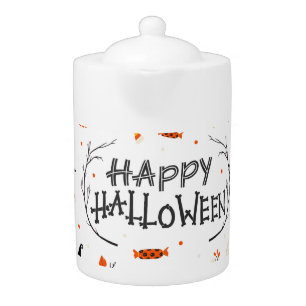 Halloween Elements Vintage Set Design Teapot