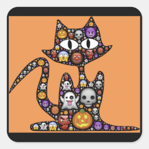 halloween emoji cat stickers