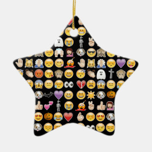 halloween emoji ceramic ornament
