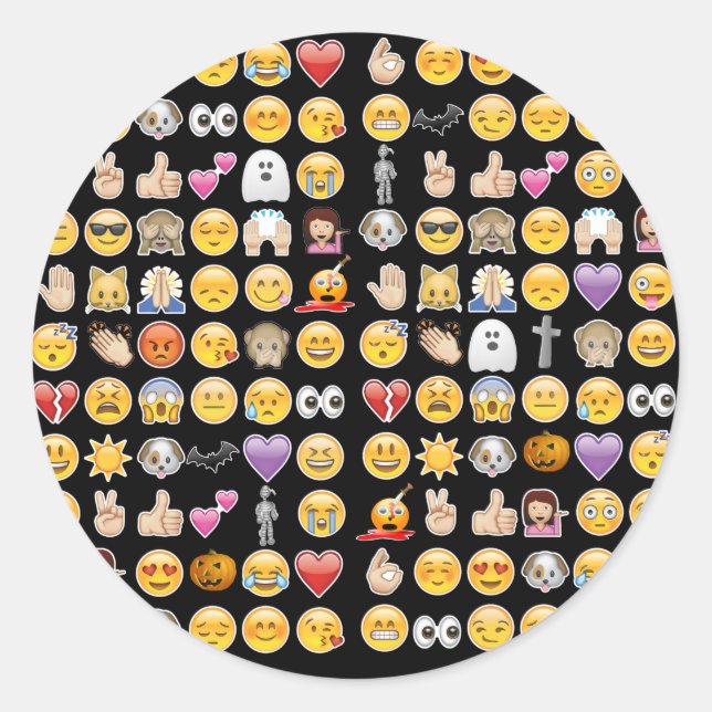 halloween emoji classic round sticker (Front)