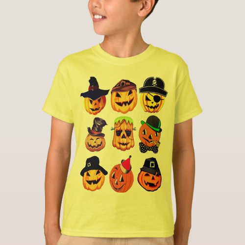 Halloween Emoji Collection Funny Kids Halloween T_Shirt
