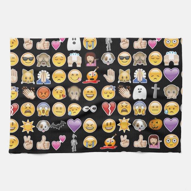 halloween emoji kitchen towel (Horizontal)