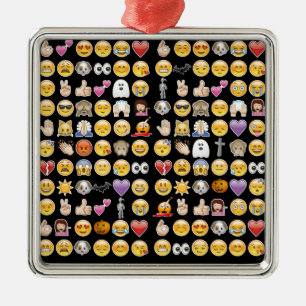 halloween emoji metal ornament
