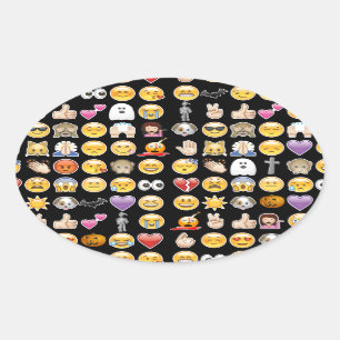 halloween emoji oval sticker