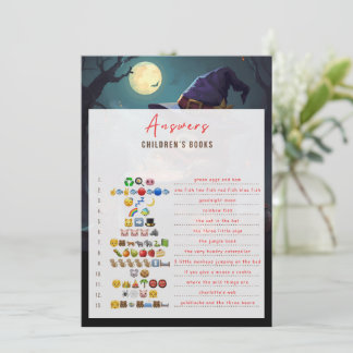 Halloween Emoji Pictionary Answer Card