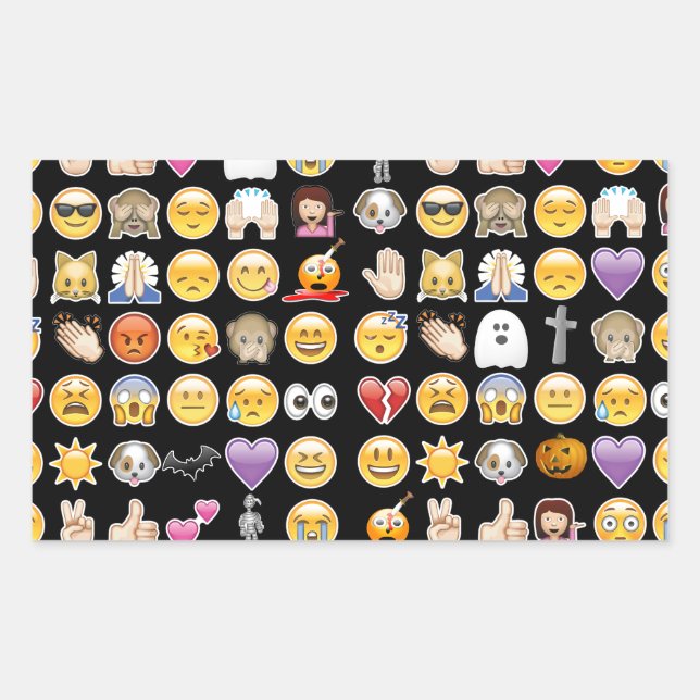 halloween emoji rectangular sticker (Front)