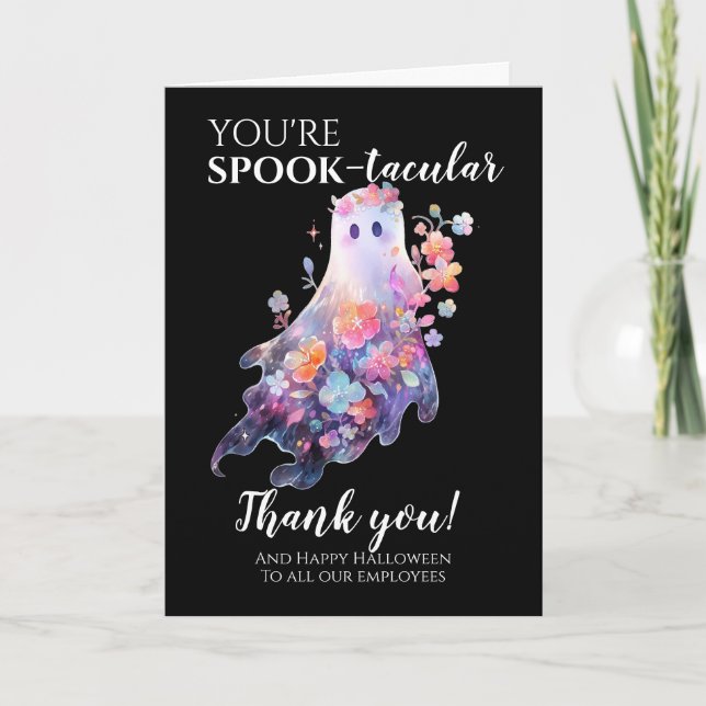 Halloween Employee Letterpress Thank You Card (Front)