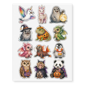 Halloween Enchanted Wildlife Temporary Tattoos