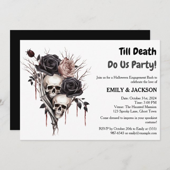 Halloween Engagement Party  Invitation (Front/Back)