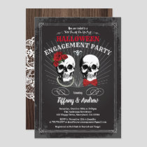 Halloween engagement party invitation. Black red Invitation