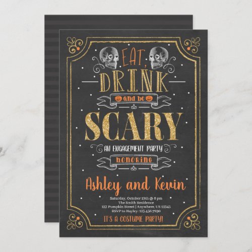 Halloween Engagement Party Invitation Scary
