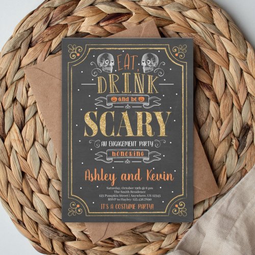 Halloween Engagement Party Invitation Scary