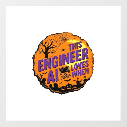 Halloween Engineer Loves AI Vintage Vector Design_ Floor Decals