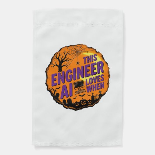 Halloween Engineer Loves AI Vintage Vector Design_ Garden Flag