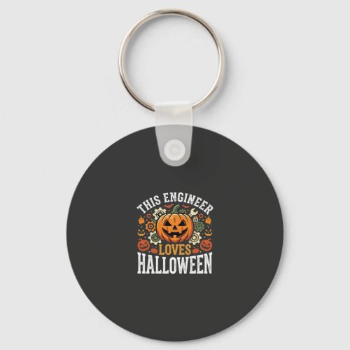 Halloween Engineer Pumpkin Vector Keychain