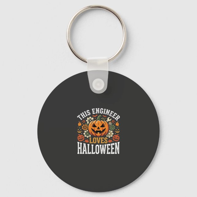 Halloween Engineer Pumpkin Vector Keychain (Front)