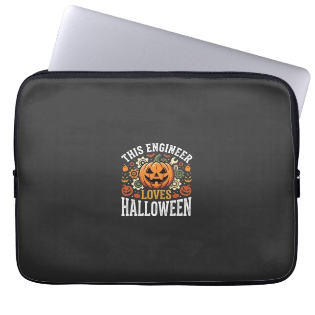 Halloween Engineer Pumpkin Vector Laptop Sleeve (Front)