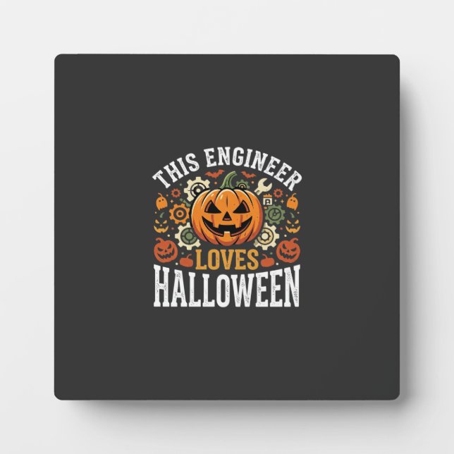 Halloween Engineer Pumpkin Vector Plaque (Front)