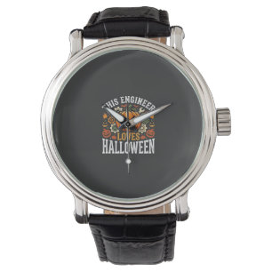 Halloween Engineer Pumpkin Vector Watch