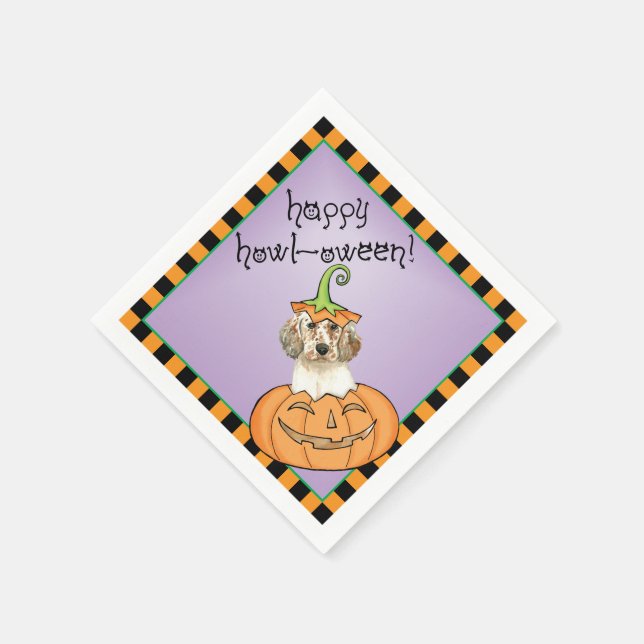 Halloween English Setter Napkins (Corner)