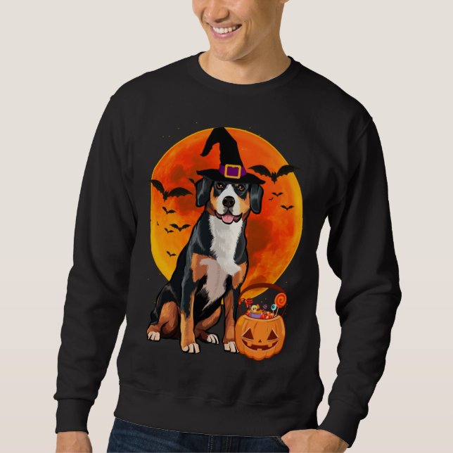 Halloween Entlebucher Mountain Dog Jack O Lantern  Sweatshirt (Front)